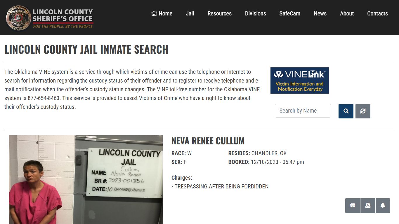 Inmate Search - Lincoln County Sheriff's Office